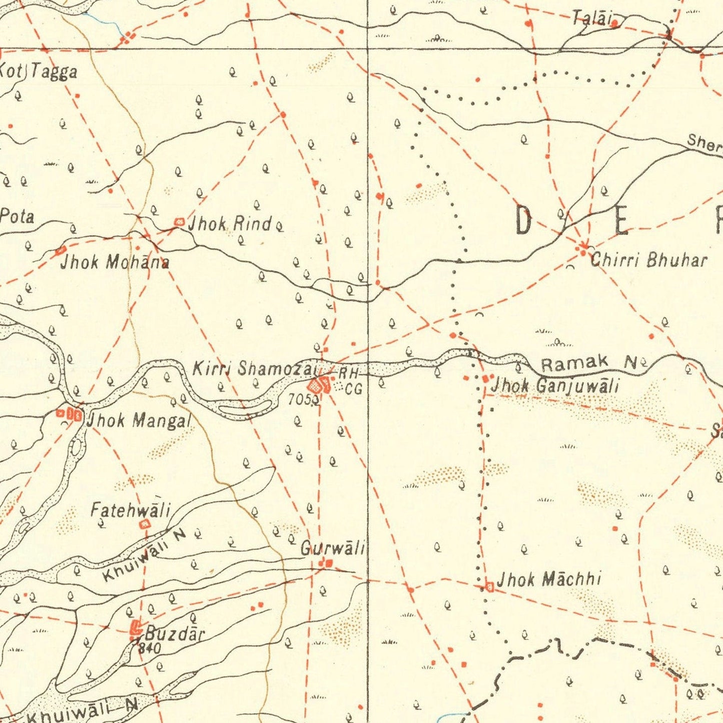Vintage World War II Map of India, 1932