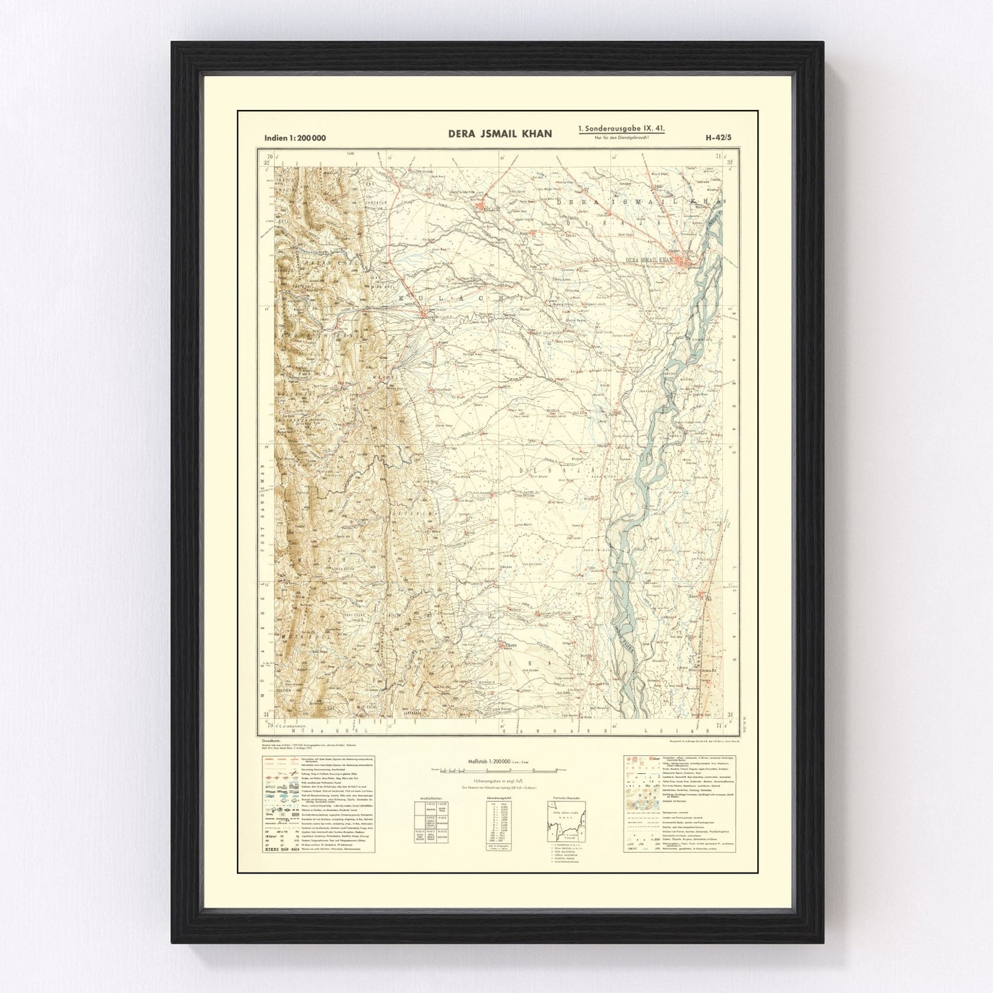 vintage WWII era map of India, 1932