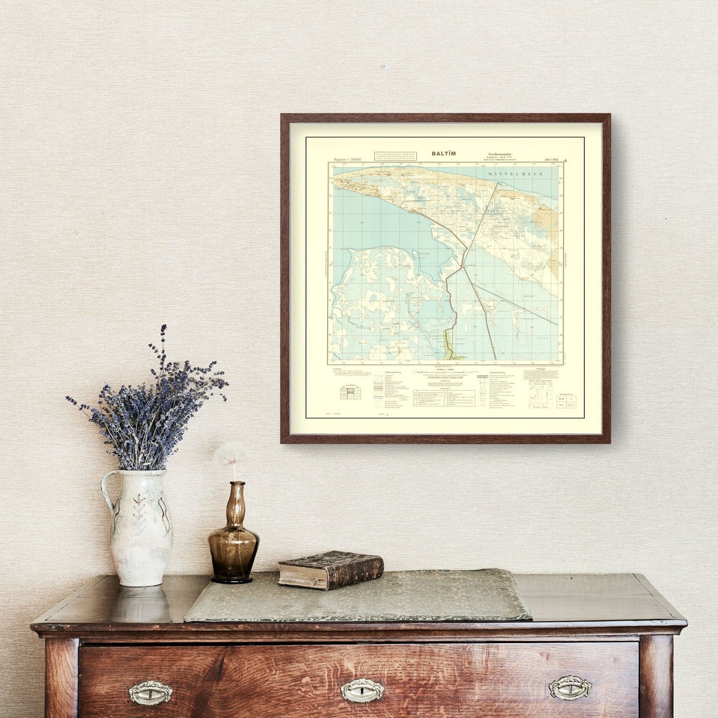Vintage World War II Map of Egypt, 1934