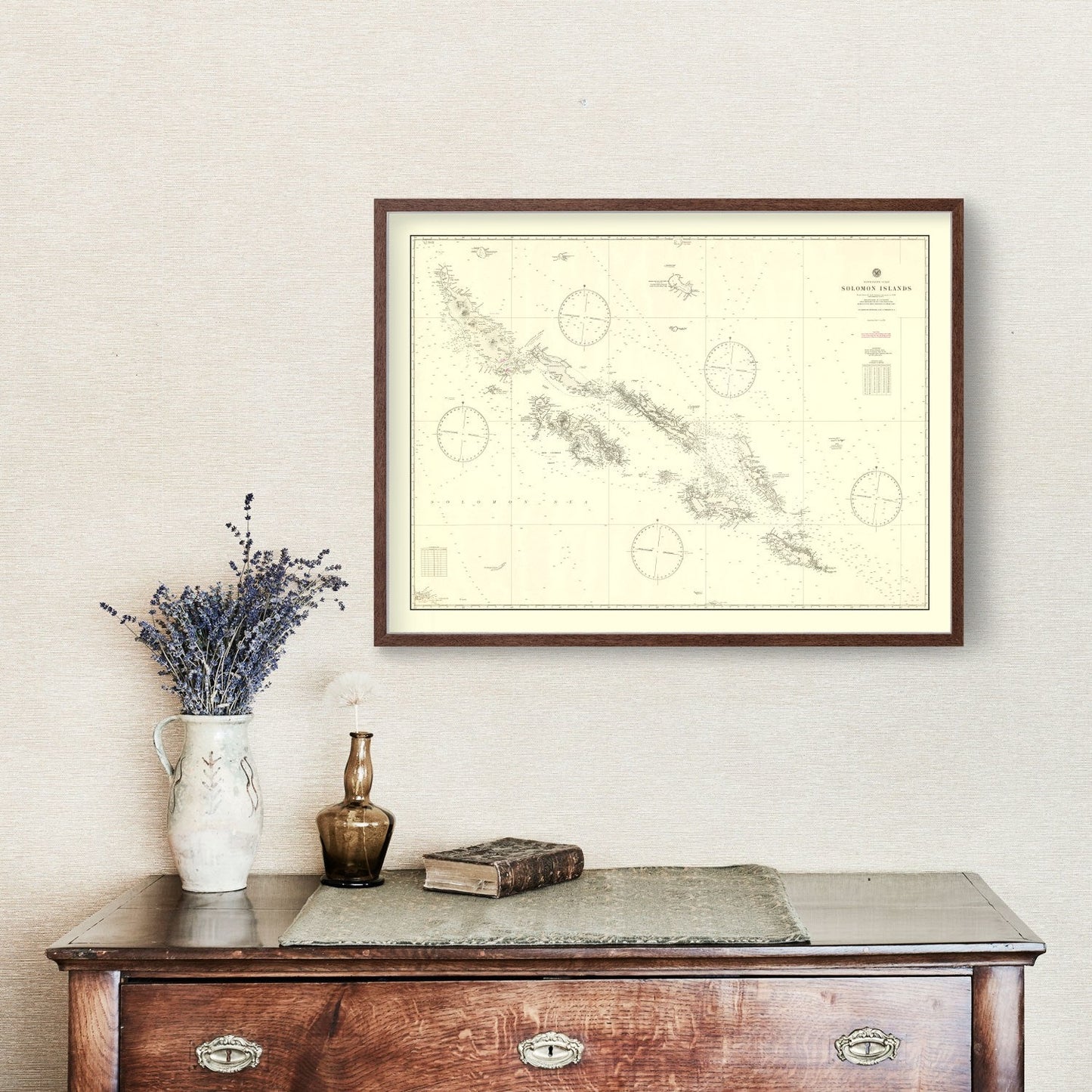 Vintage Map of the Solomon Islands, 1944