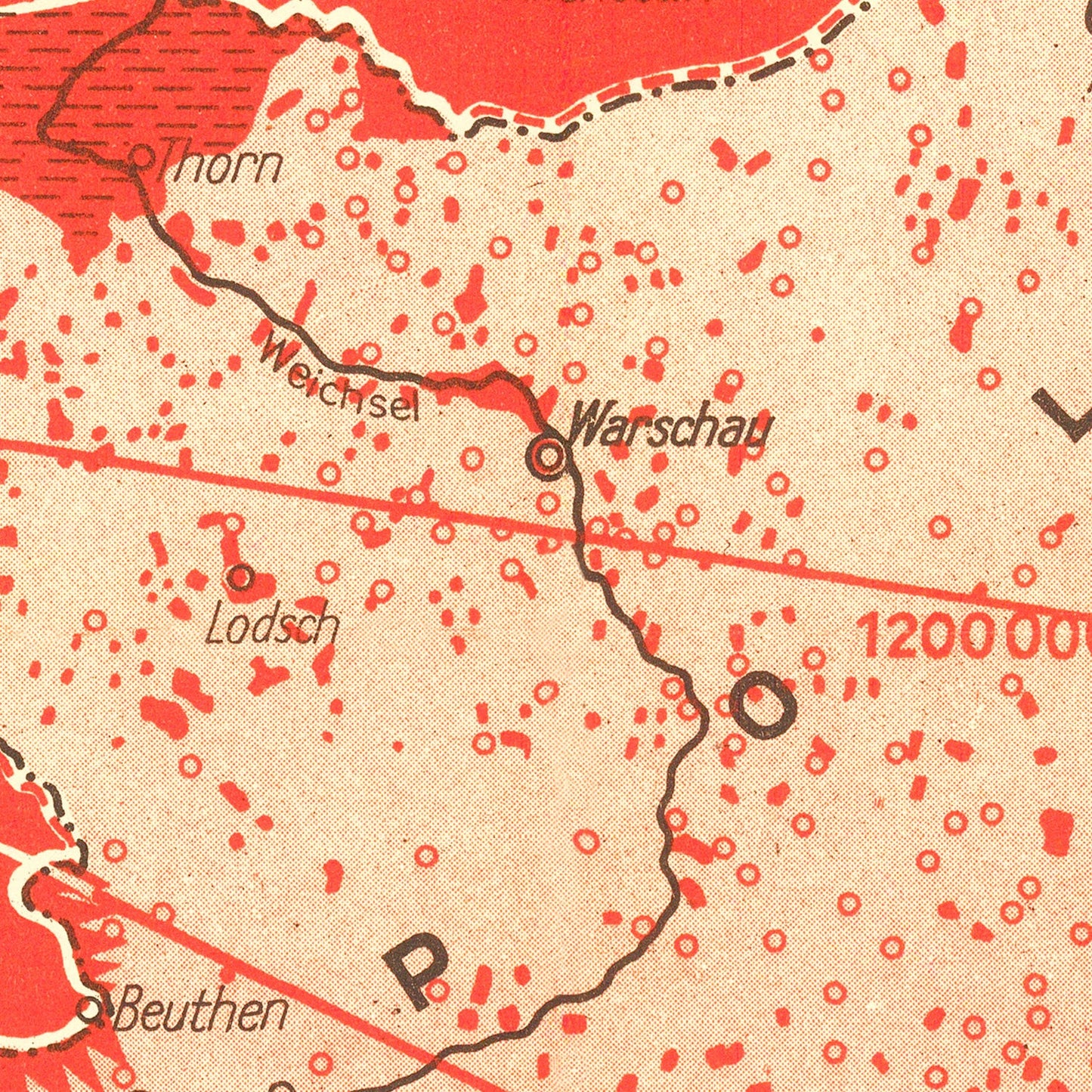 Vintage World War II Map of Germans in Europe, 1938