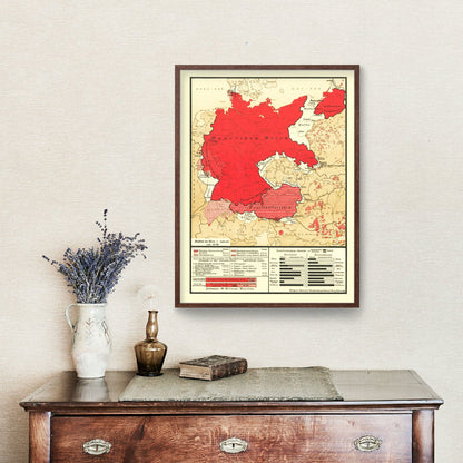 Vintage Map of Germany, 1938