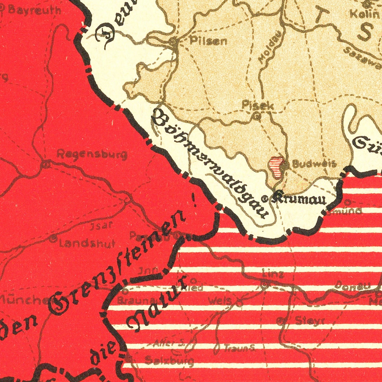 Vintage Map of Germany, 1938