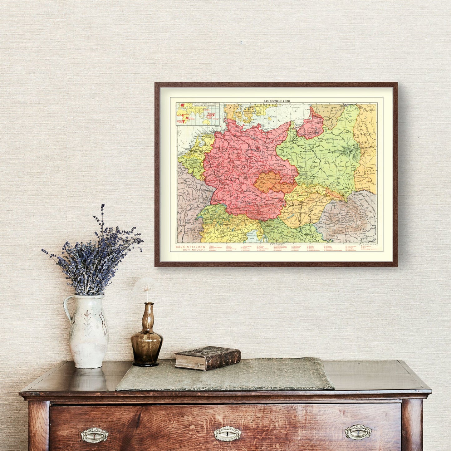 Vintage Map of the German Empire, 1939