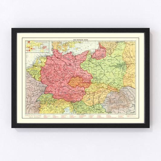 vintage map of the German Empire, 1939