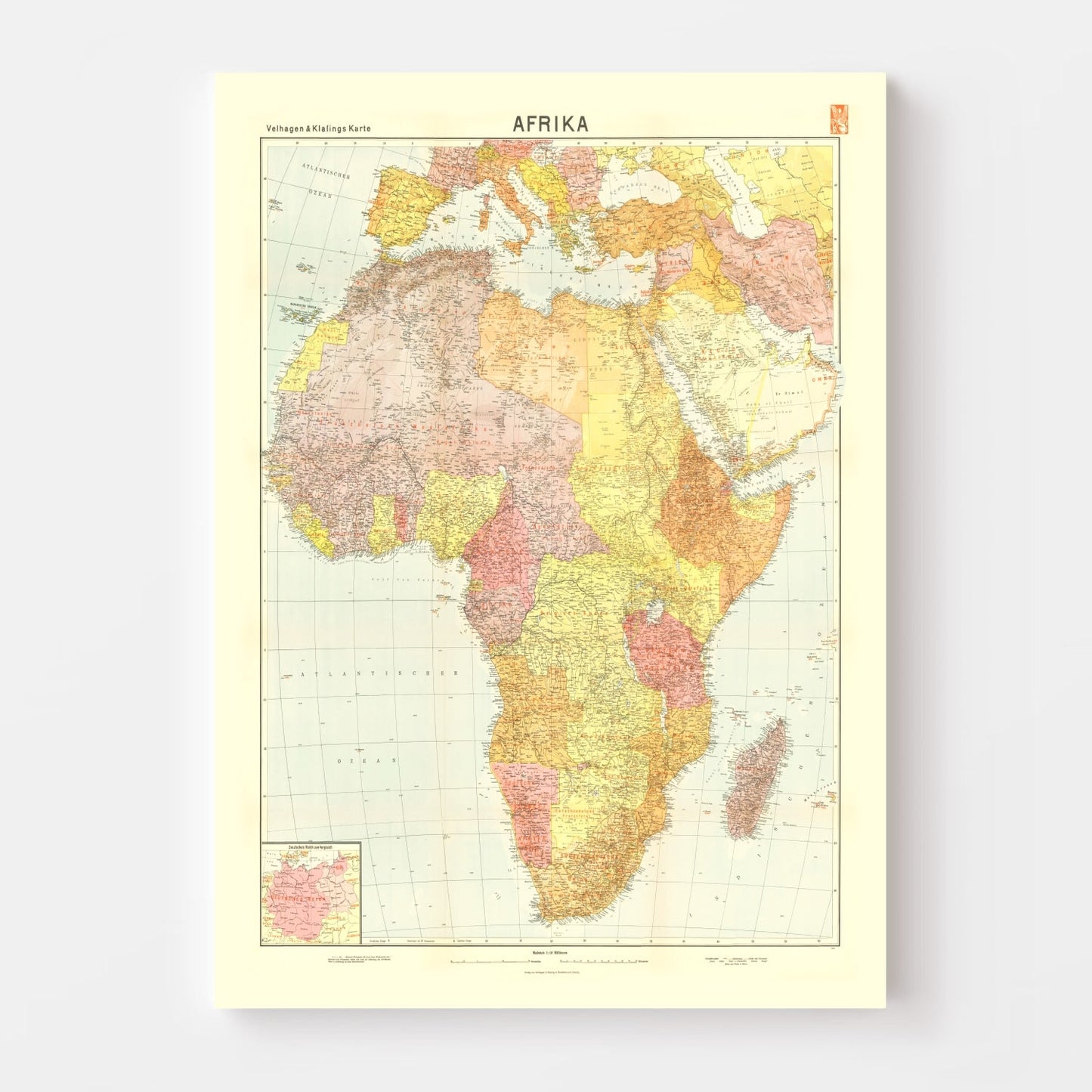 Vintage Map of Colonialism in Africa, 1940