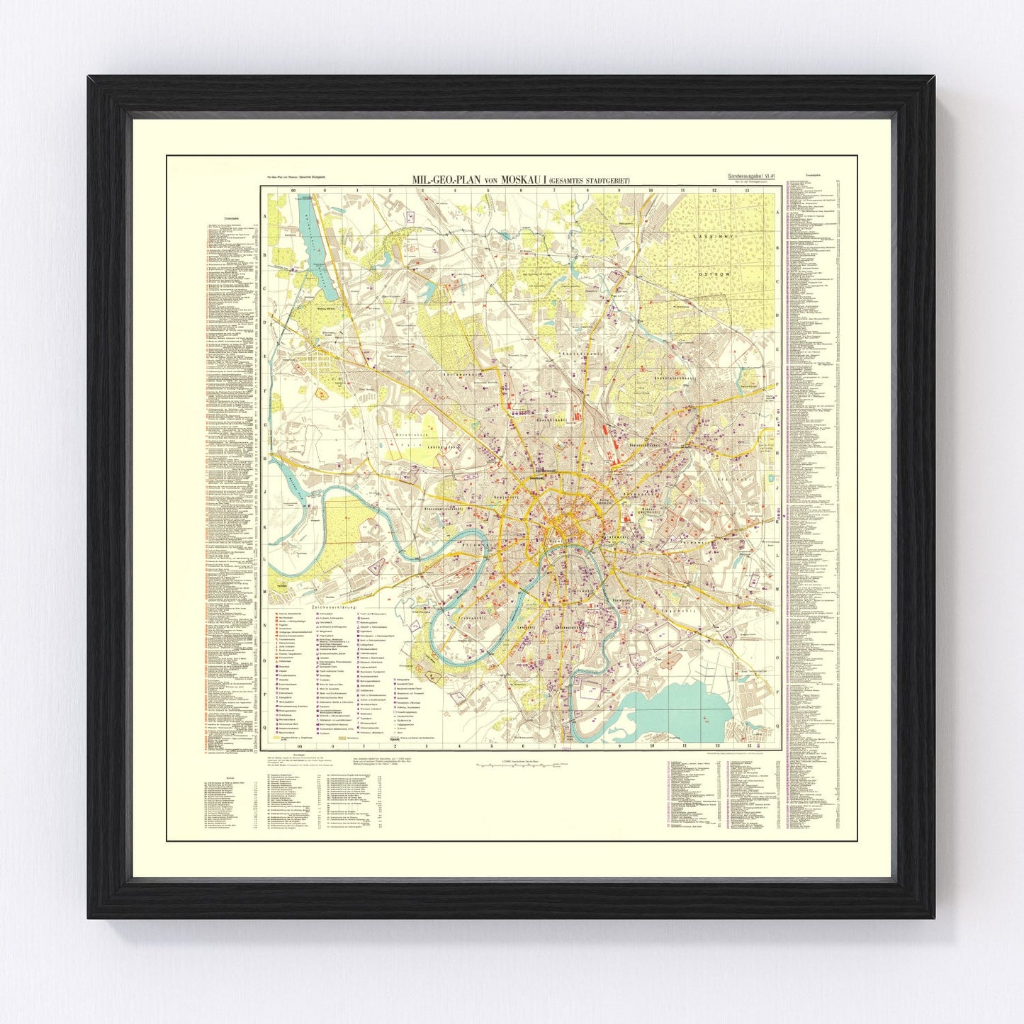 vintage Moscow World War II map, 1941