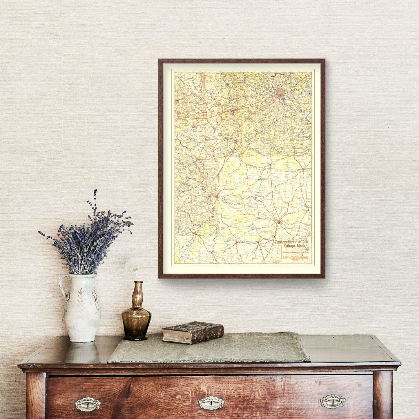 Vintage Battle of Moscow Map, 1941