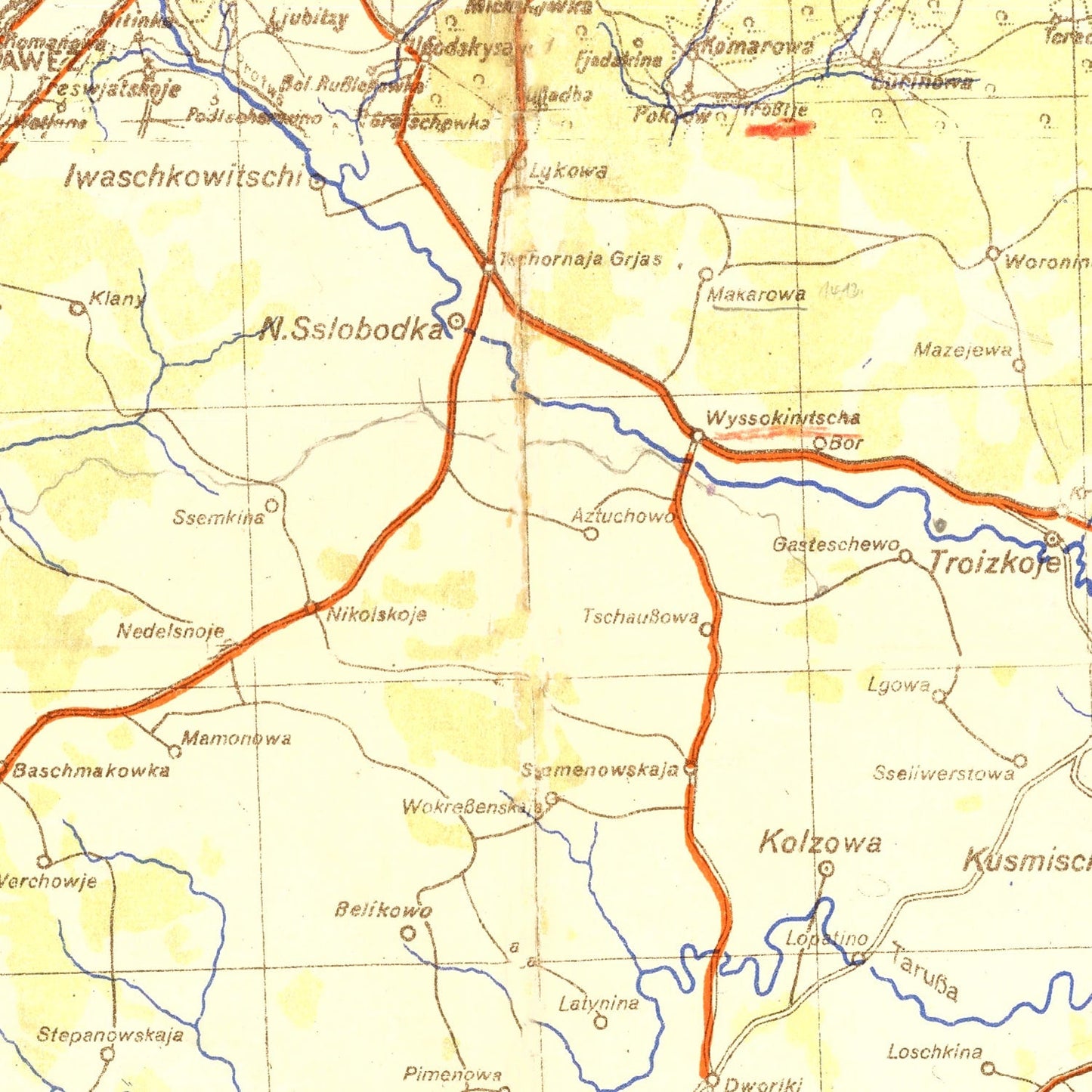 Vintage Battle of Moscow Map, 1941