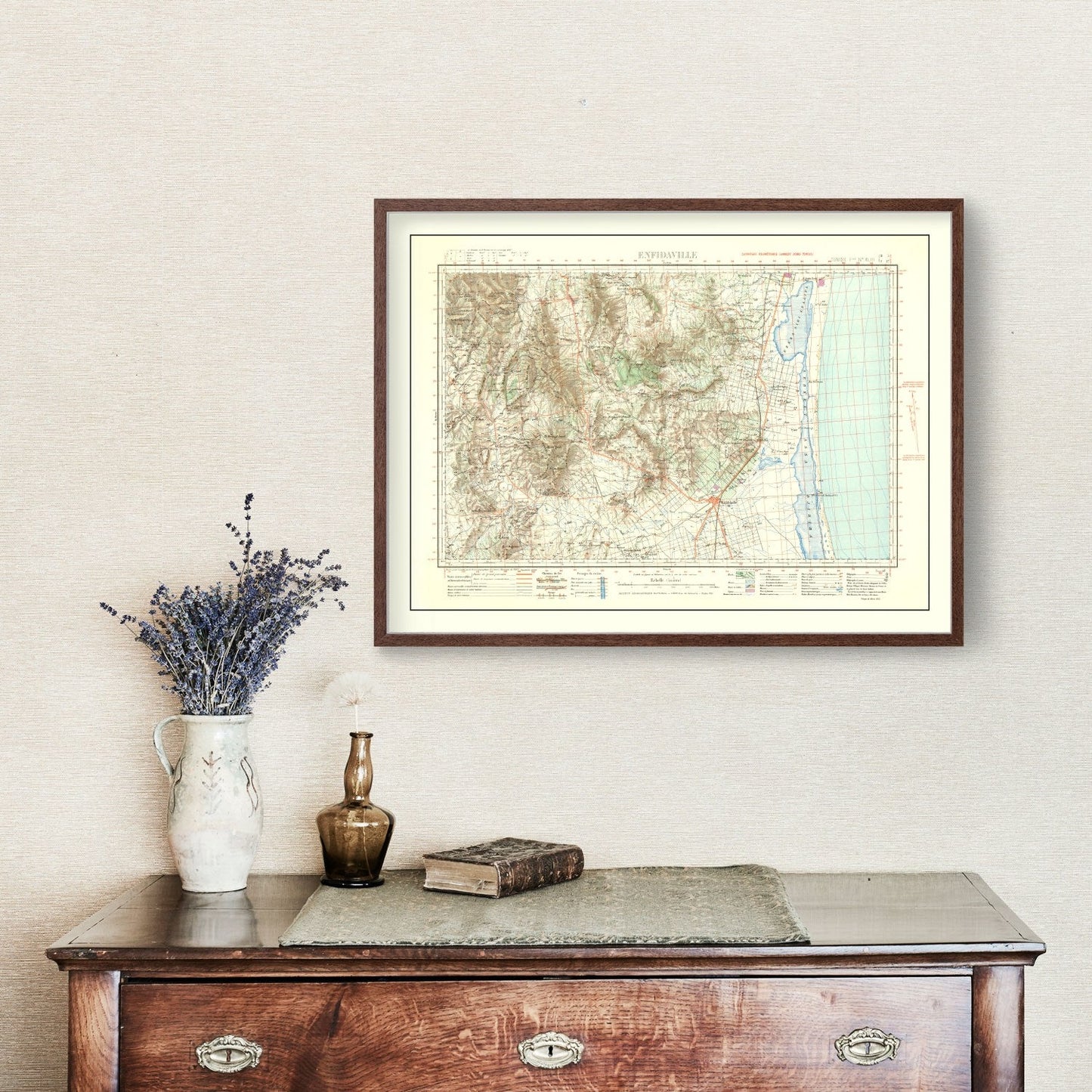 Vintage North Africa WWII Map, 1941