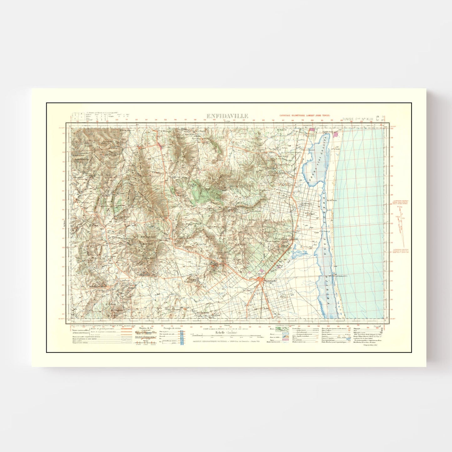 Vintage North Africa WWII Map, 1941