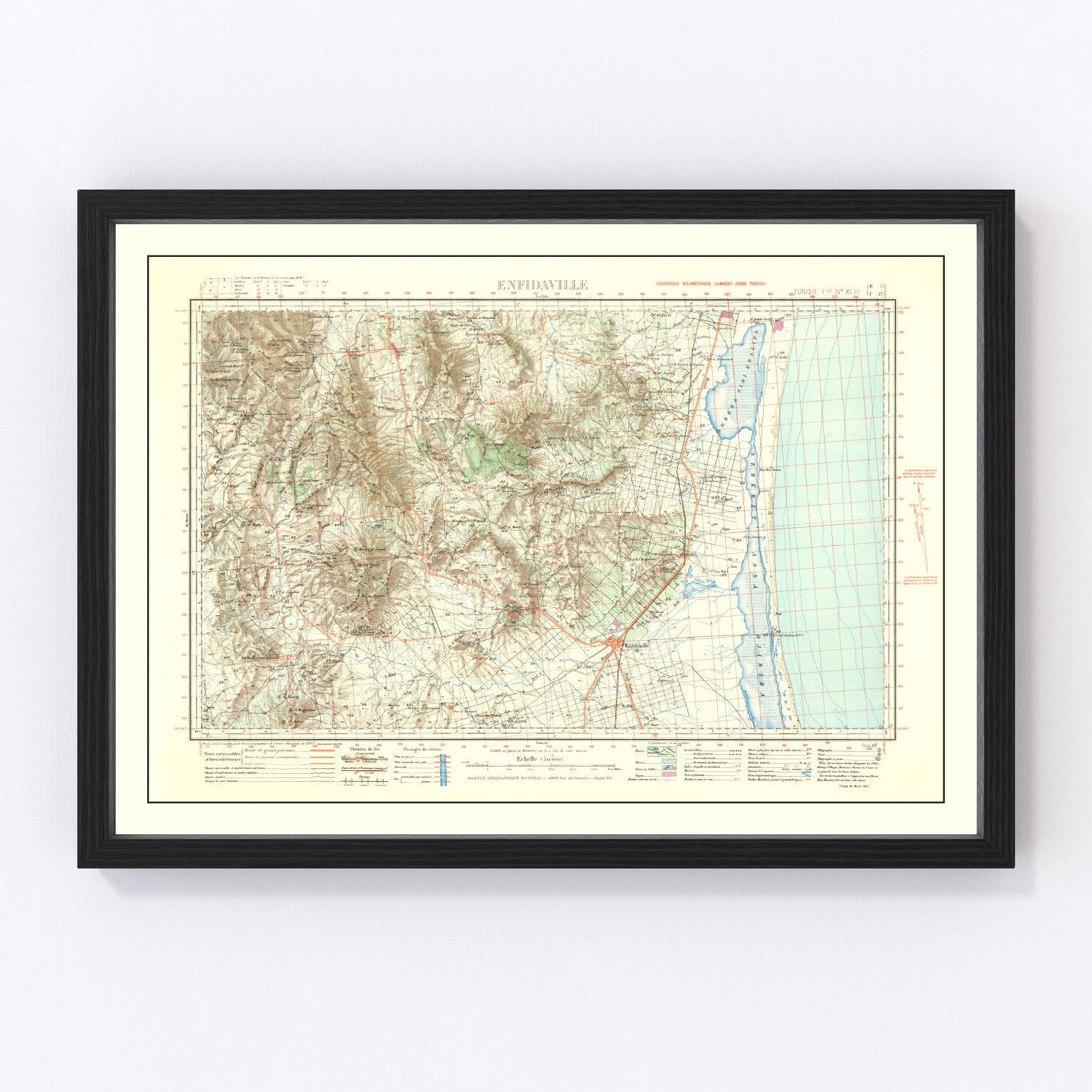Vintage WWII map of North Africa, 1941 - restored print