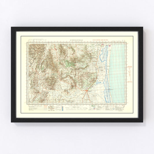 Vintage WWII map of North Africa, 1941 - restored print