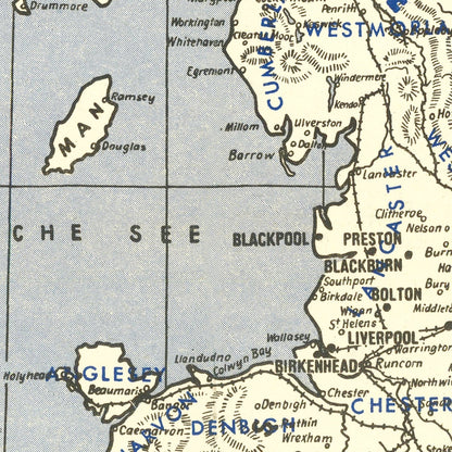Vintage Map of the British Isles, World War II, 1941