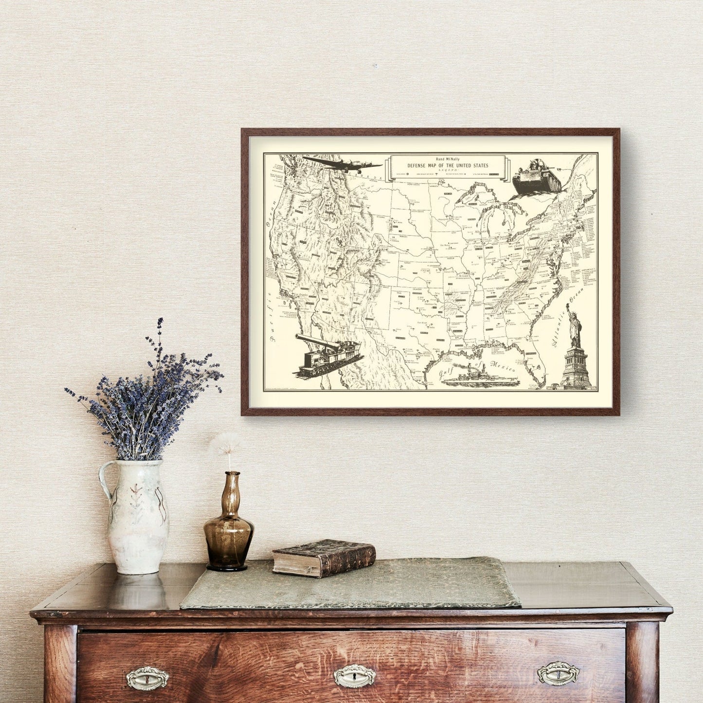 Vintage Defense Map of the United States, 1941