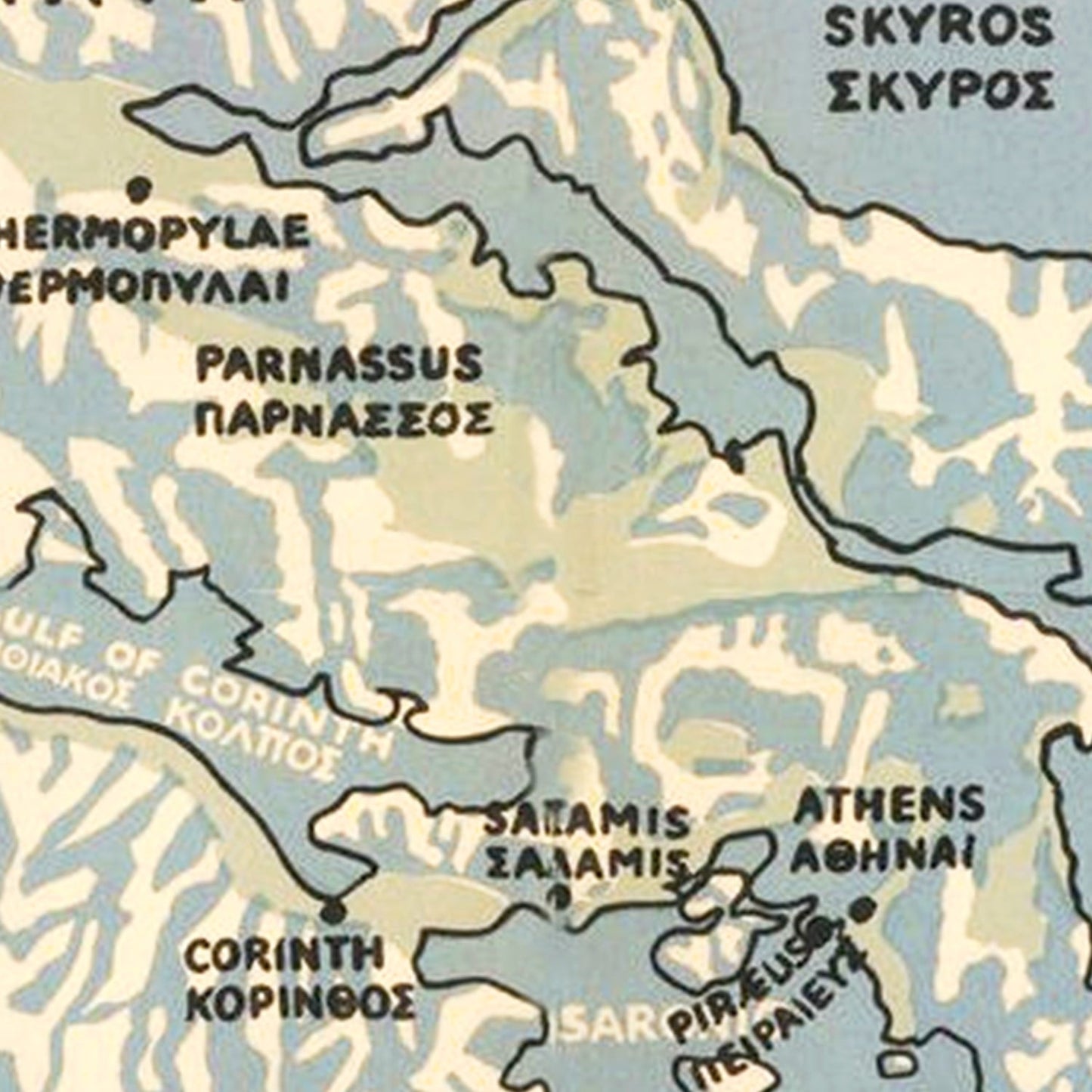 Vintage Greece World War II Map, 1942