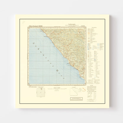Vintage WWII Map of the Soviet Union, 1942