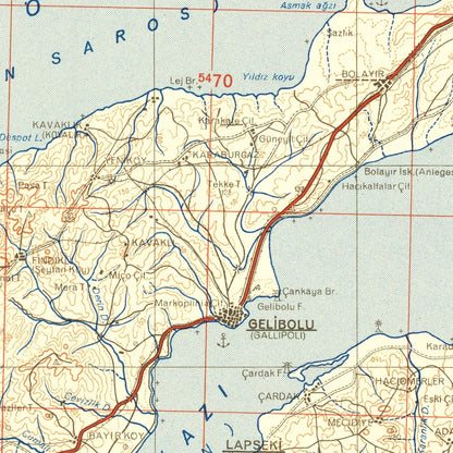 Vintage WWII Map of Turkey, 1942