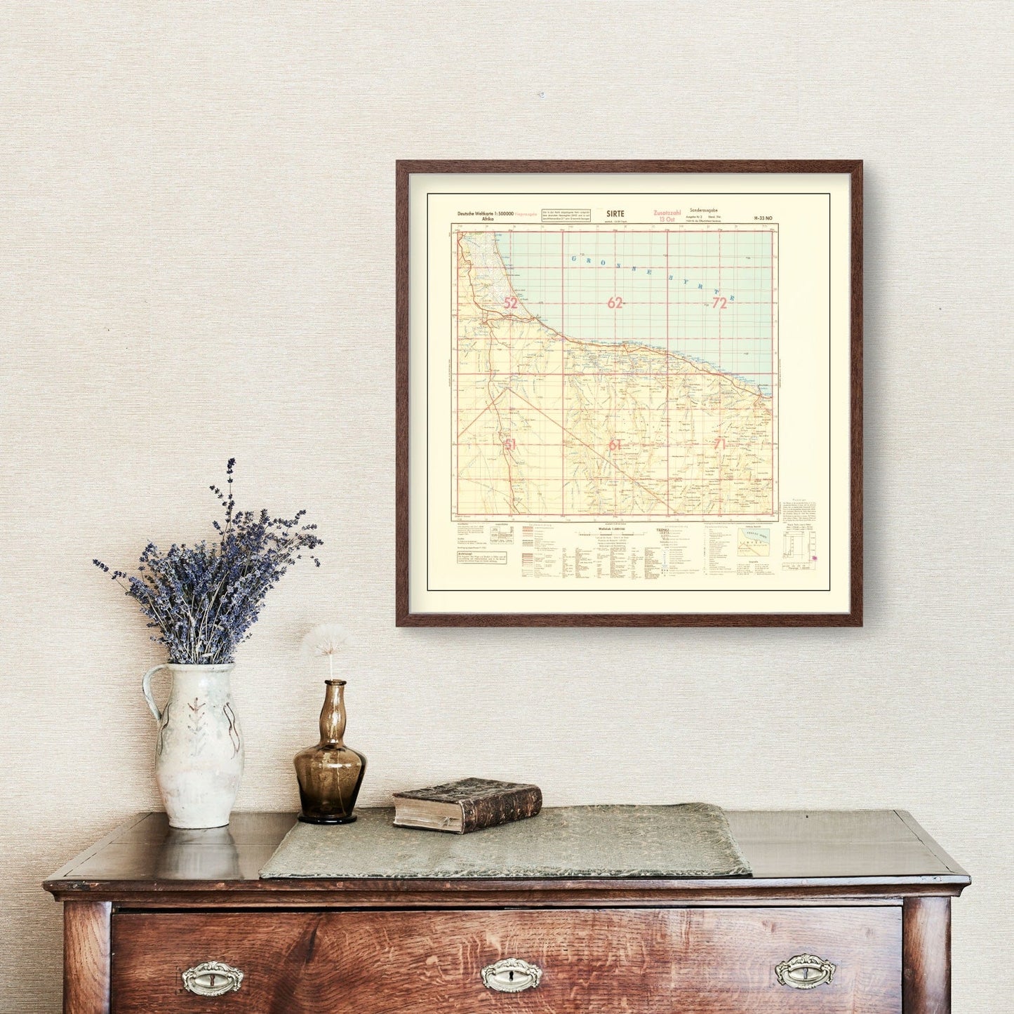 Vintage North Africa World War II Map, 1942