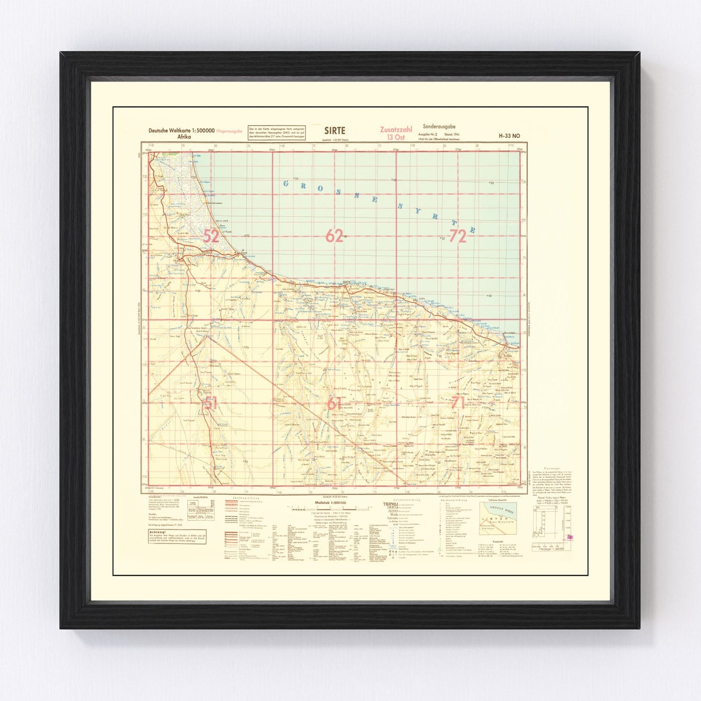 vintage North Africa World War II map, 1942