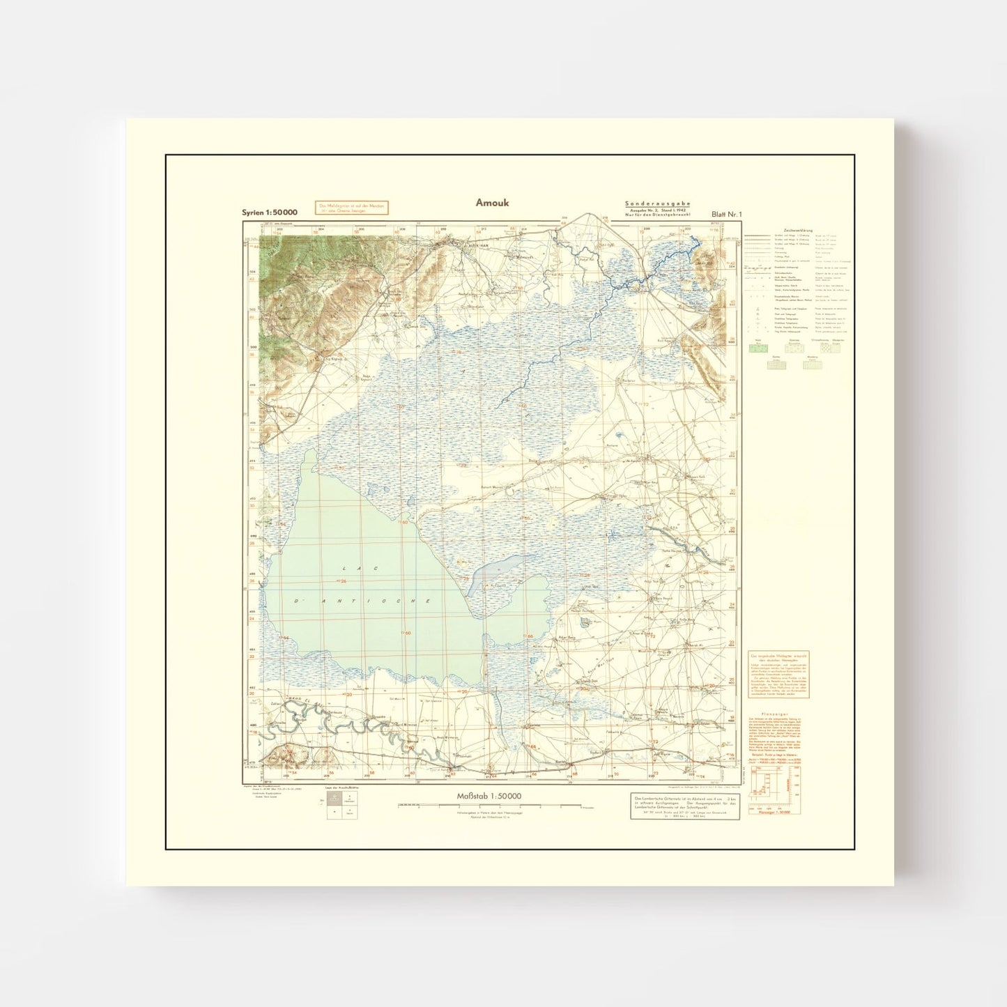 Vintage Middle East World War II Map, 1942