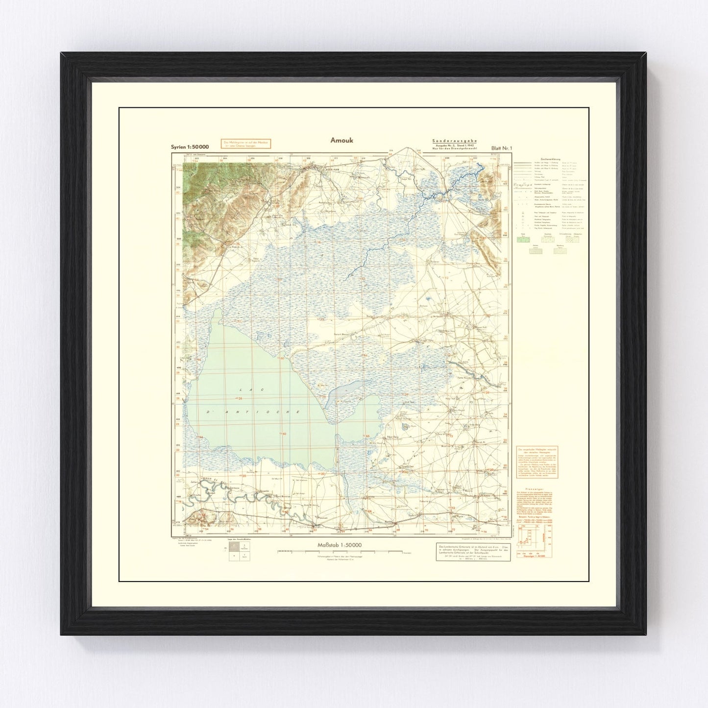 vintage WWII map of the Middle East theater, 1942