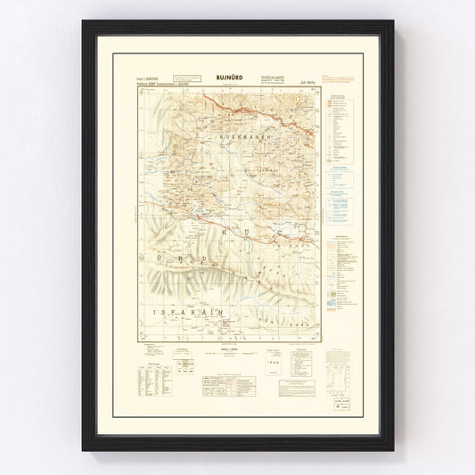 Vintage WWII map of Iran Persian Corridor supply routes, 1942