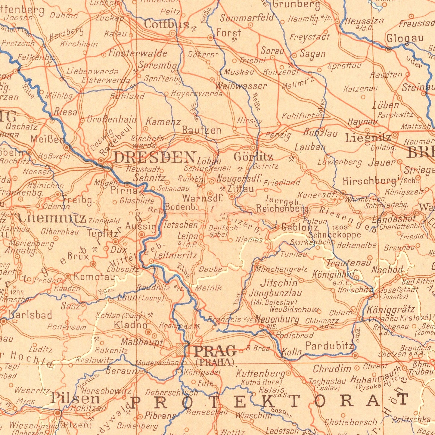Vintage Germany World War II Map, 1942