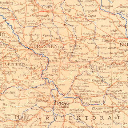 Vintage Germany World War II Map 1942