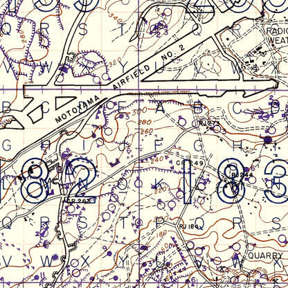 Vintage Iwo Jima WWII Volcano Islands Map, 1944
