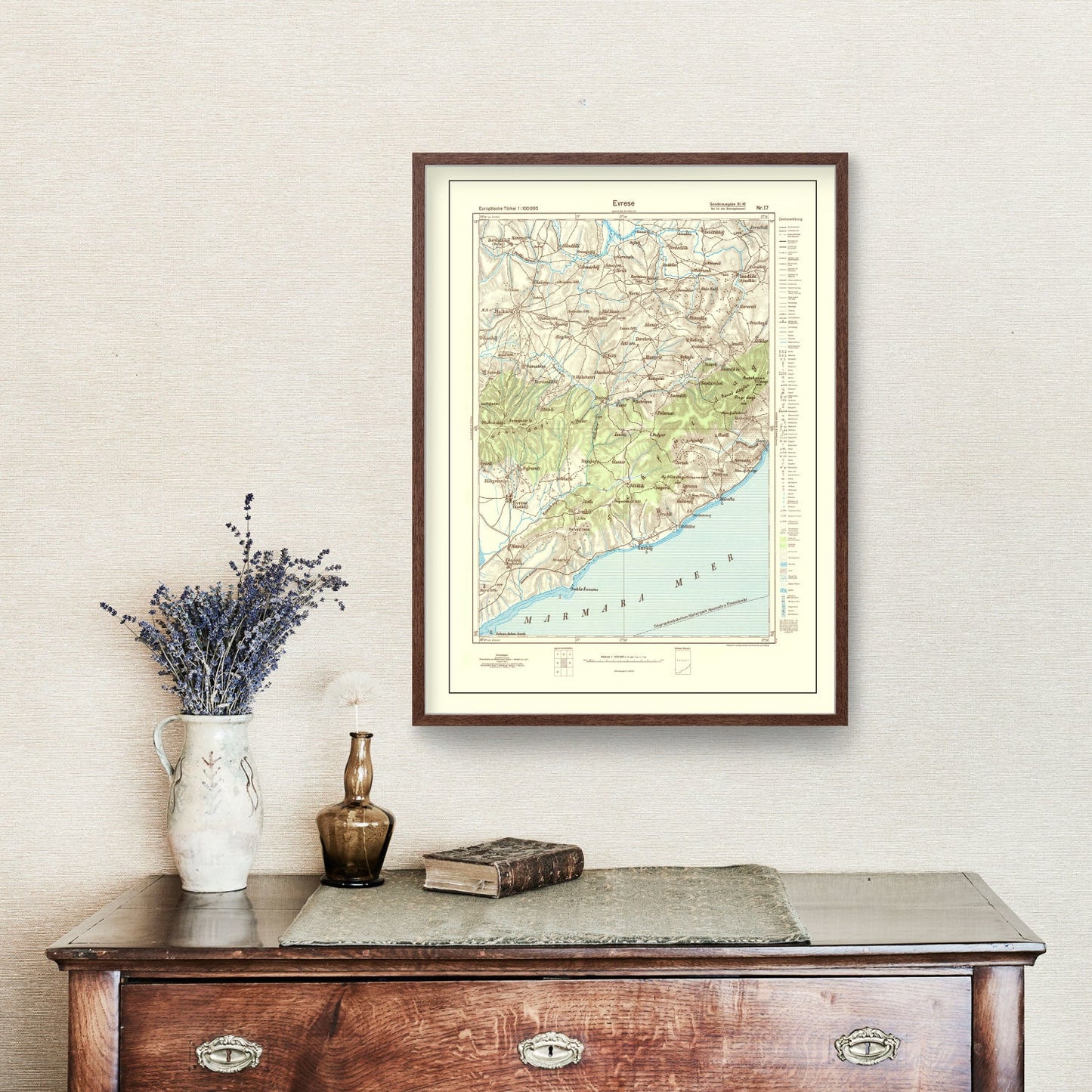 Vintage WWII Map of Turkey, 1944