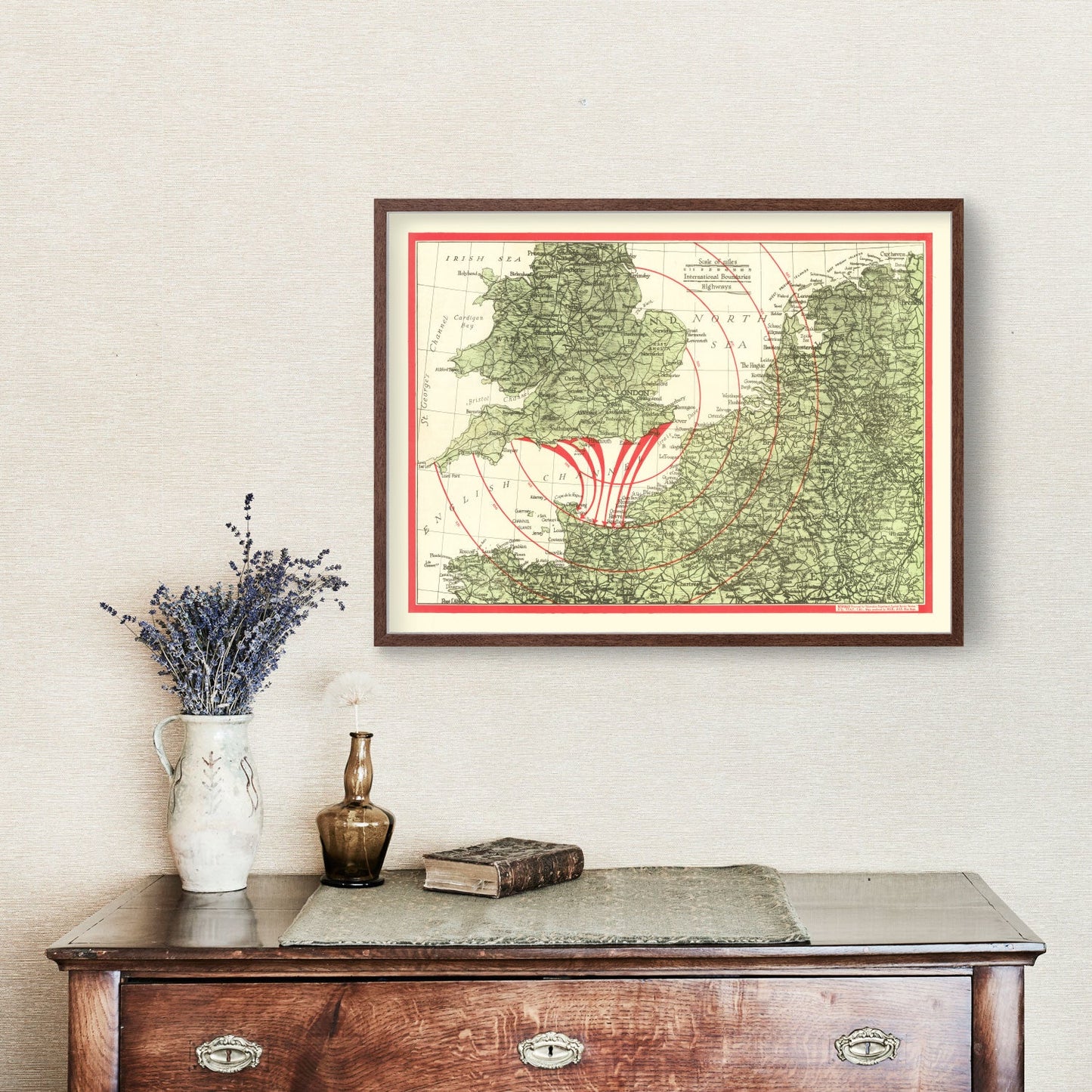 Vintage D-Day Invasion Map, 1944