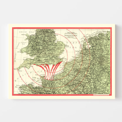 Vintage D-Day Invasion Map, 1944