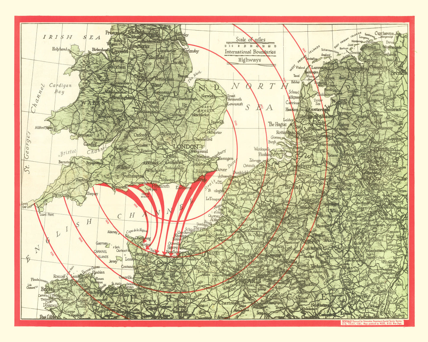 Vintage D-Day Invasion Map, 1944