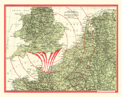 Vintage D-Day Invasion Map, 1944
