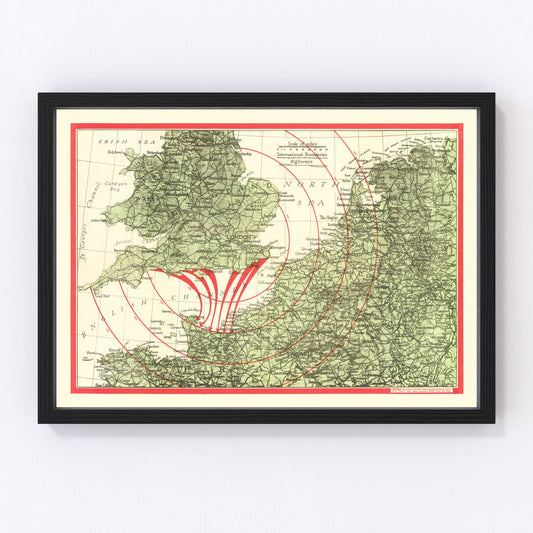 Vintage D-Day invasion map of Normandy coast, 1944