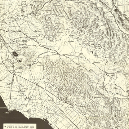 Vintage Italian Campaign World War II Map, 1944
