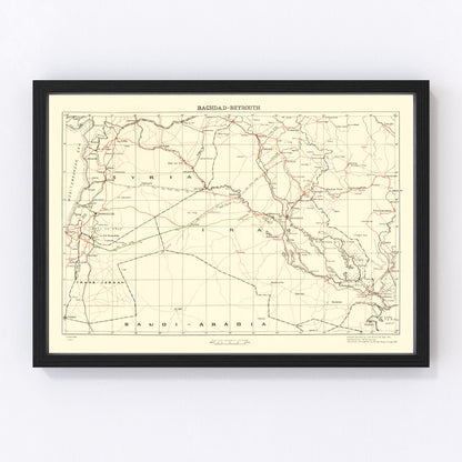 Vintage map of Baghdad, 1944 - WWII-era Allied cartography of the Iraqi capital