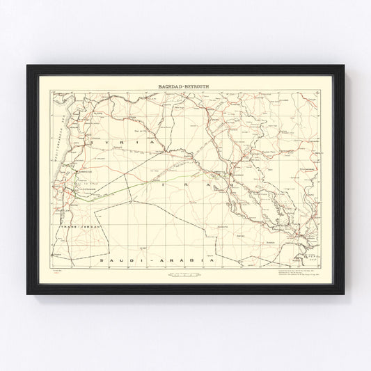 Vintage map of Baghdad, 1944 - WWII-era Allied cartography of the Iraqi capital