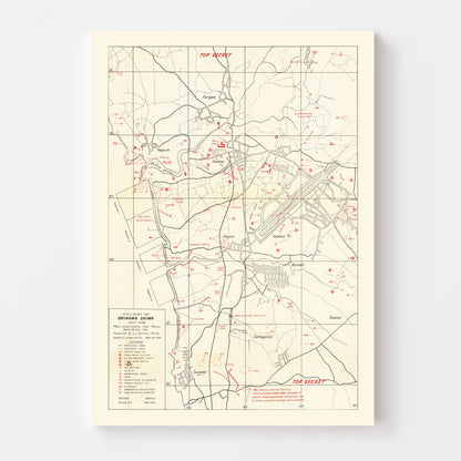Vintage Okinawa Intelligence Map, 1945