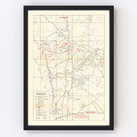 vintage Okinawa intelligence map, 1945