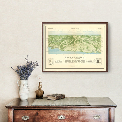 Vintage American Invasion of Japanese Islands WWII Map, 1945