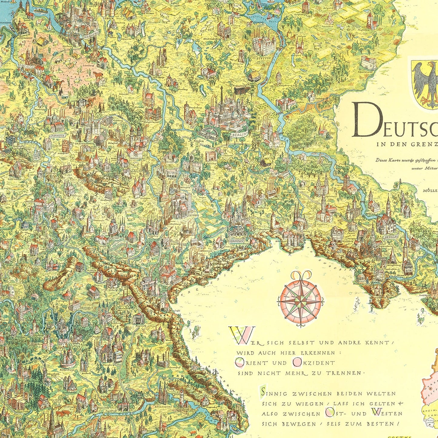 Vintage Germany in the Borders of 1937 Map