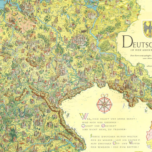 Vintage Germany in the Borders of 1937 Map