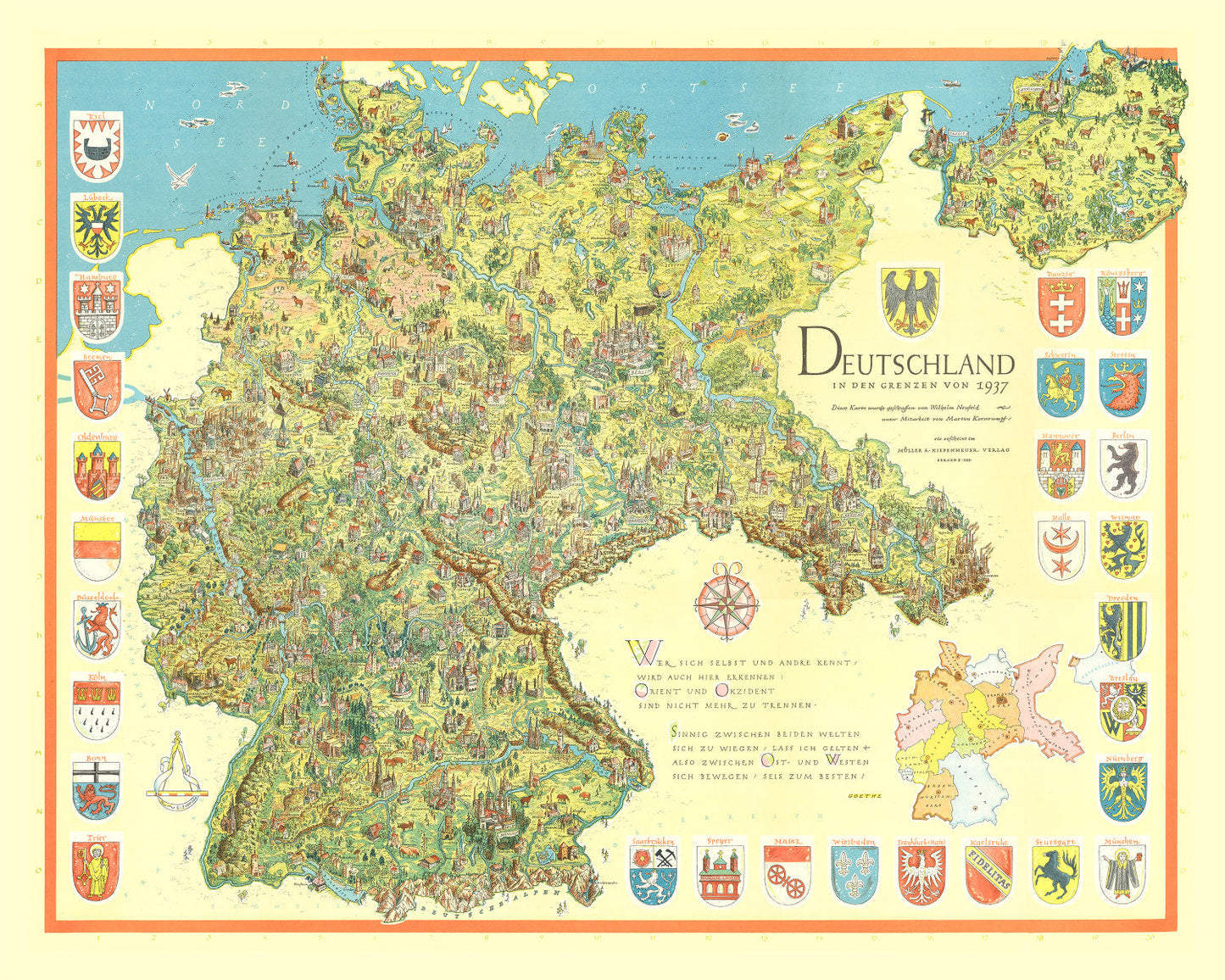 Vintage Germany in the Borders of 1937 Map