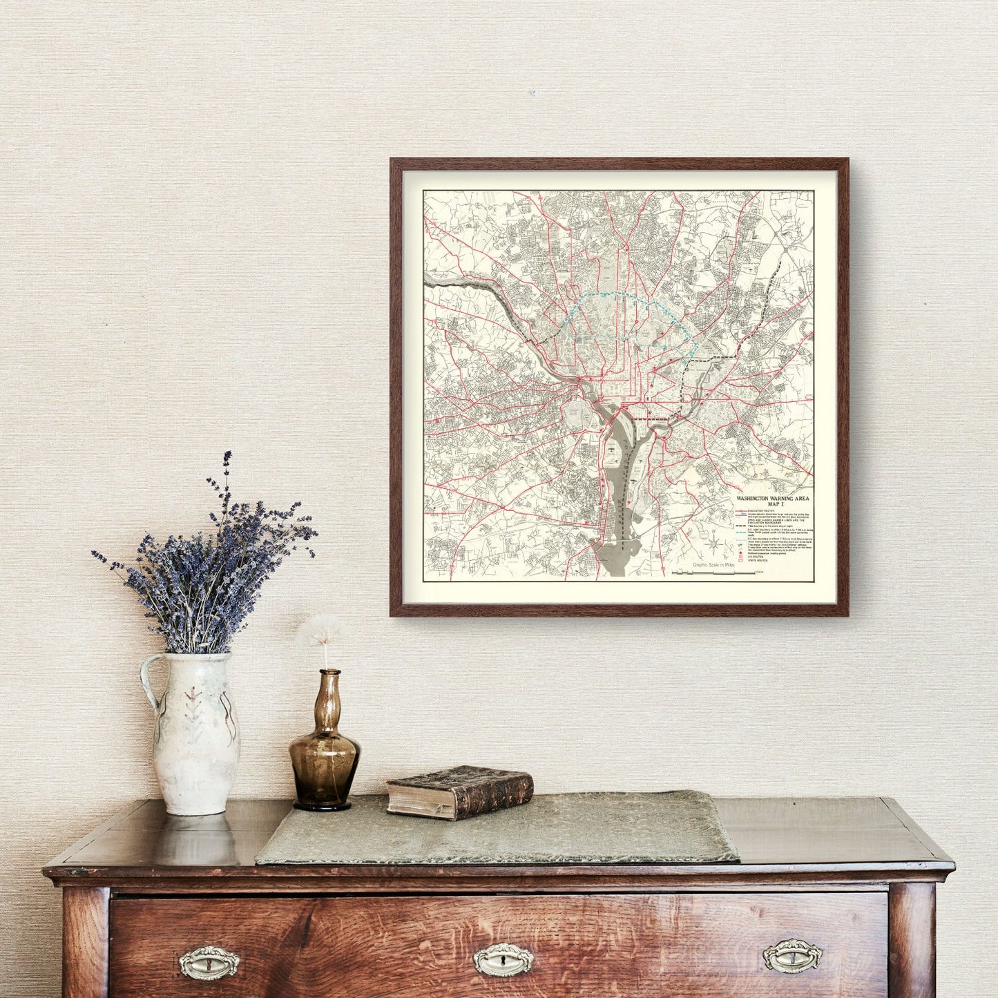 Vintage Map of Washington, DC 1959