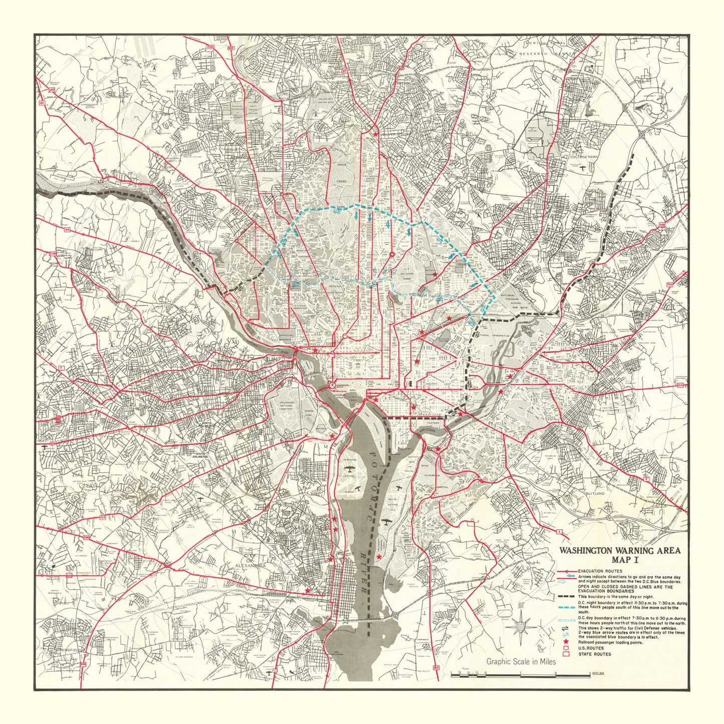 Vintage Map of Washington, DC 1959