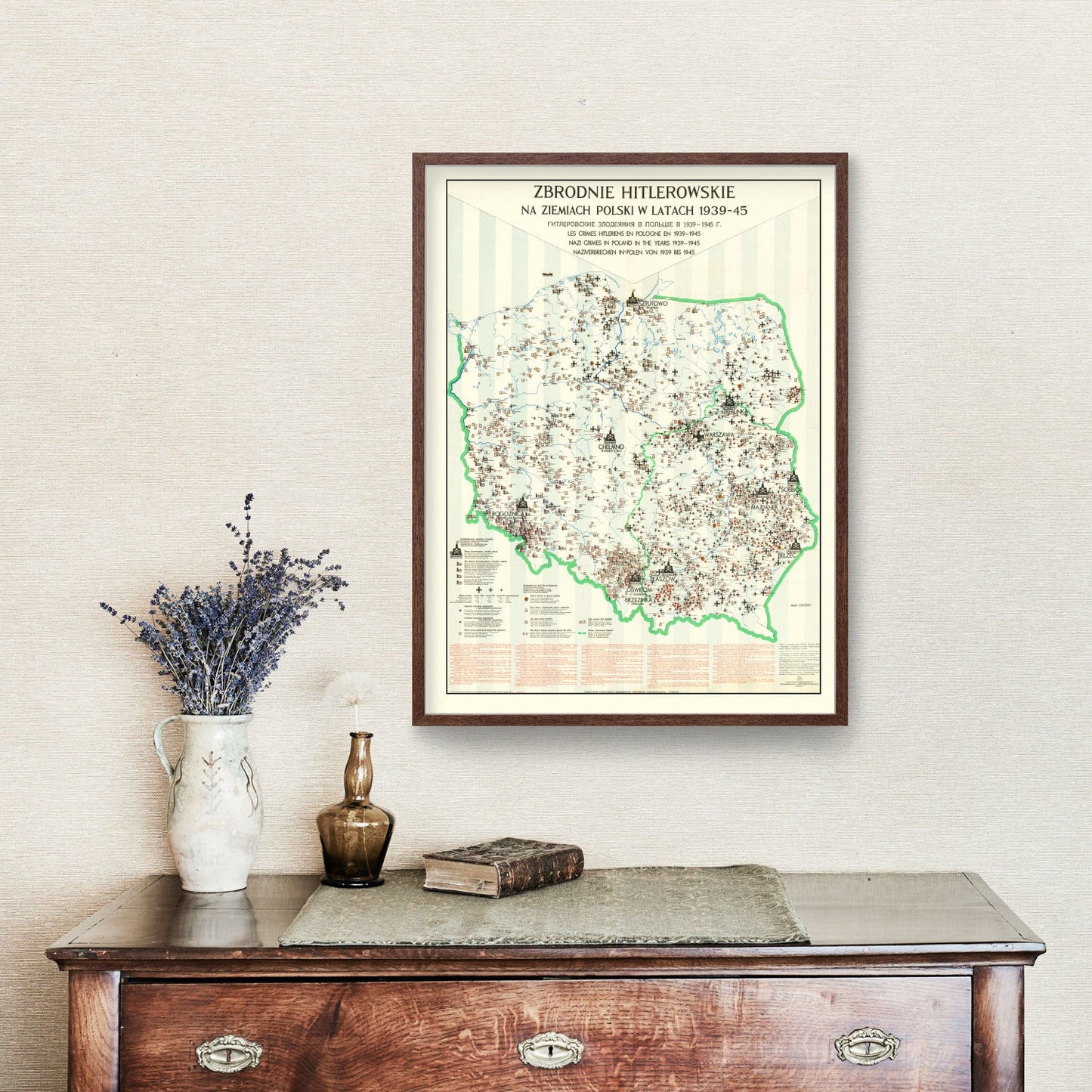 Vintage Polish Holocaust Map, 1971