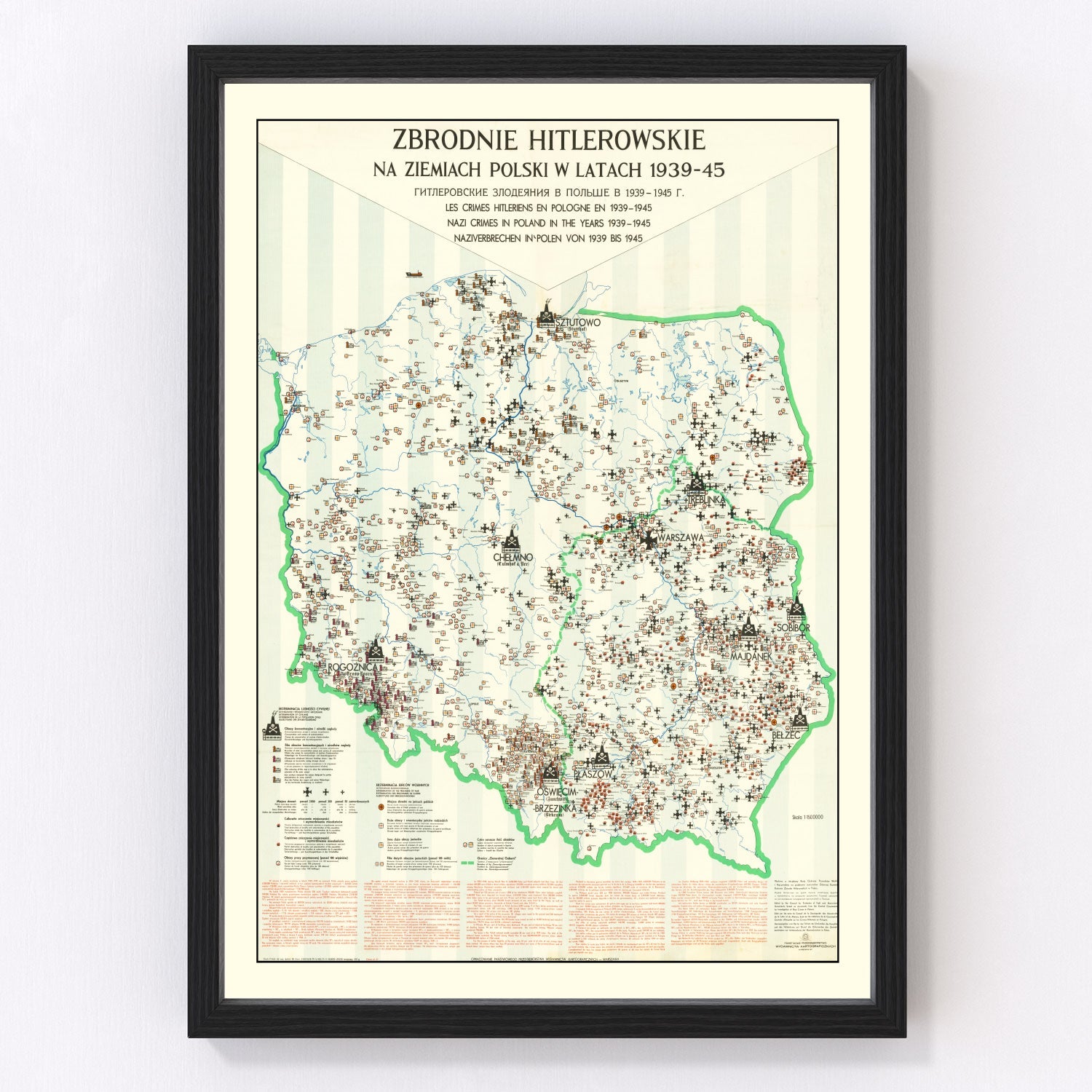 vintage Polish Holocaust documentary map, 1971