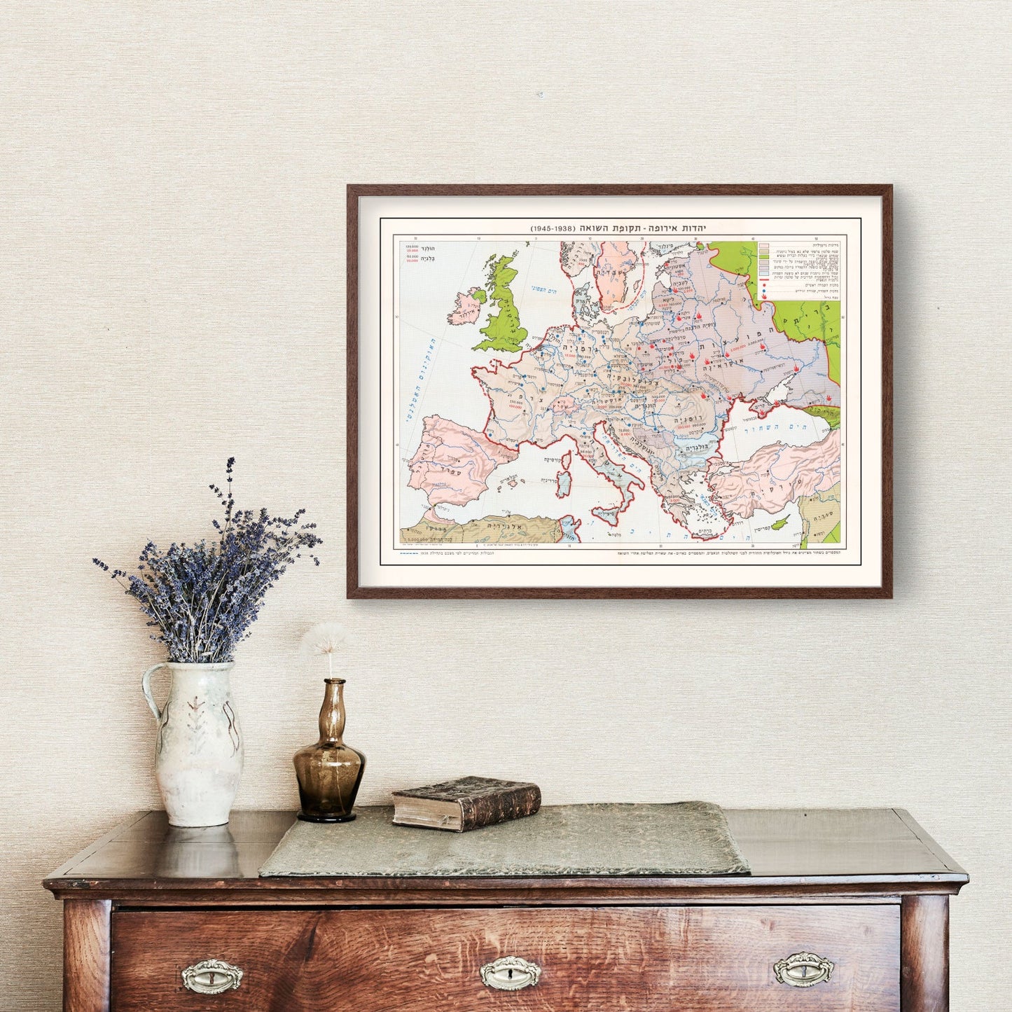 Vintage Map of the Holocaust, 1945
